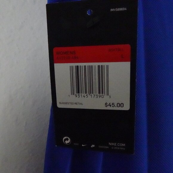 Nike Dri-Fit Basketball Jersey Shirt Women's Size L Blue - Picture 6 of 8